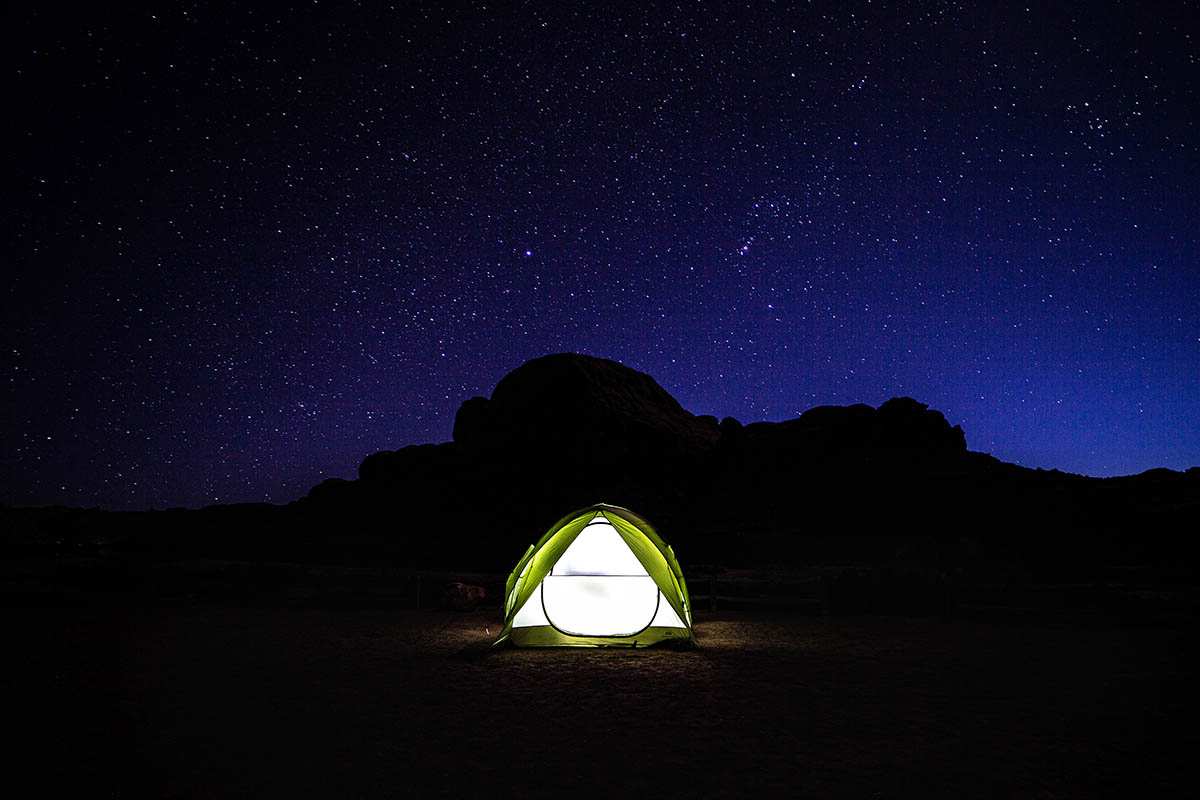 ​​REI Co-op Wonderland 4 Tent (at night)
